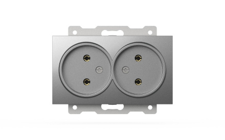 Розетка двухместная без заземления ELBI Zena Vega 609-011000-908