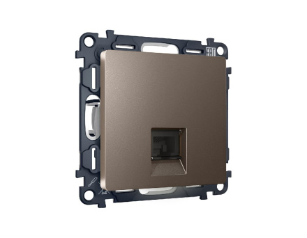 Комплект механизма компьютерной розетки RJ-45(8P8C) CAT6 со шторкой Ambrella Volt Alfa MA642010