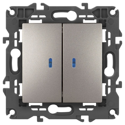 Выключатель двойной с подсветкой Эра Elegance 14-1105-16 Б0065789