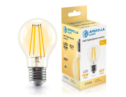 Филаментная светодиодная лампа Ambrella Light Bulbing E27 15W 2700K 601513