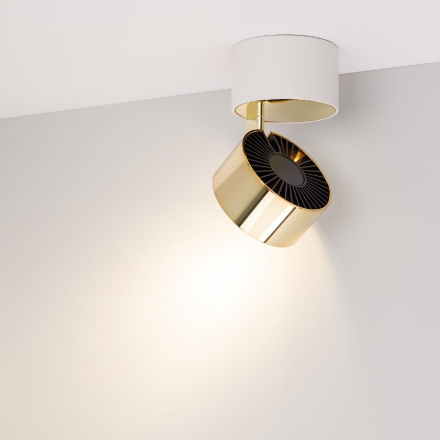 Накладной спот Arlight SP-PLURIO-SURFACE-R77-9W Day4000 (WH-BRS, 36 deg, 230V) 040398