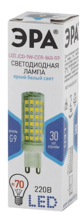 Лампа светодиодная Эра G9 9W 4000K LED JCD-9W-CER-840-G9 Б0033186