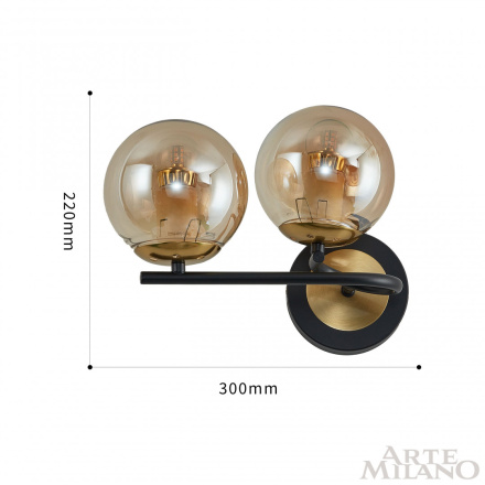 Бра Arte Milano Neapolis 273708/2B BK/GD