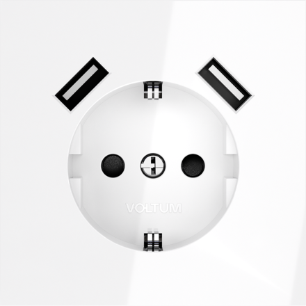 Розетка с USB, А+А Voltum S70 VLS040401 (белый глянцевы