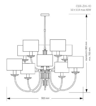 Люстра на штанге Kutek Mood Cero CER-ZW-10(ZM)