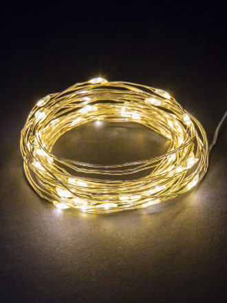 Светодиодная гирлянда TDM Electric Роса50 2хCR2032 теплый белый без мерцания SQ0361-0055