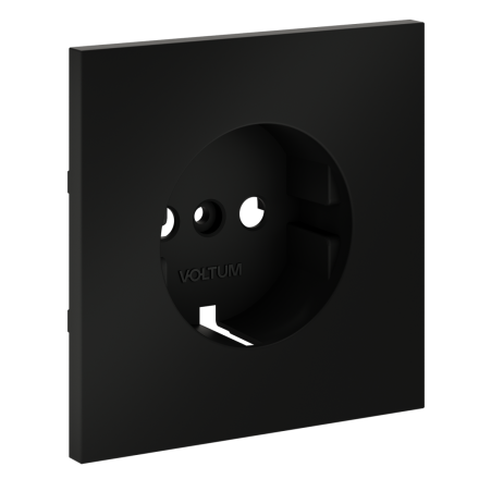 Накладка для розетки с заземлением Voltum S70 (черный матовый) VLS000608