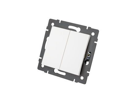 Механизм выключателя двухклавишный самовозвратный Arlight SWT-MKR2-PL-WH-V (250V, 10A) 049883