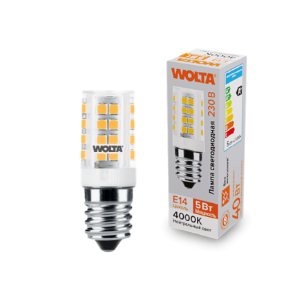 Светодиодная лампа WOLTA 5Вт 4000K E14 кукуруза матовая WSTD-JCD-5W4KE14-C