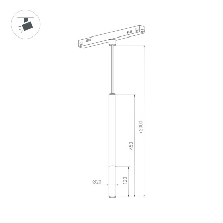 Трековый светильник Arlight Mag-Orient-Stick-Hang-R20-6W Warm3000 037038