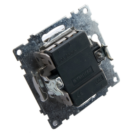 Выключатель 2-клавишный c индикатором Stekker Катрин 39593