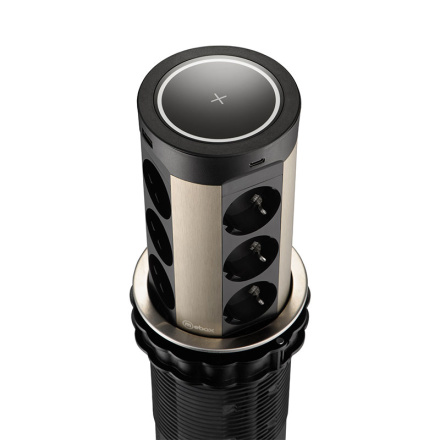 Блок розеток 17 (12 секций и USB type A+C) беспроводная зарядка Mebax 00-00002599