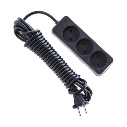 Удлинитель (UL-00003605) Uniel 3гн х 5м б/з Standard S-CD3-5 Black