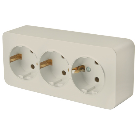 Розетка 3-местная с/з Stekker София MST16-13-04 49501