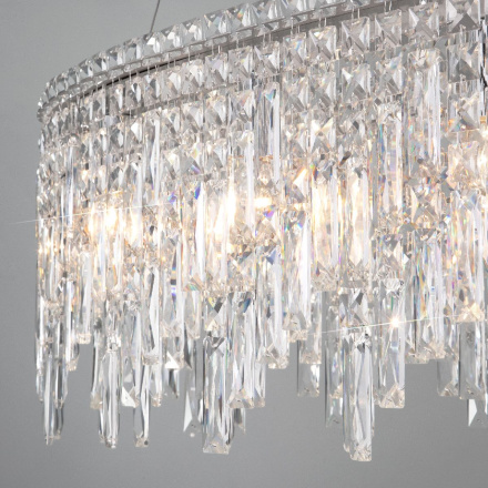 Подвесная люстра Eurosvet Blitz 60159/10 хром/ прозрачный хрусталь Strotskis a065323