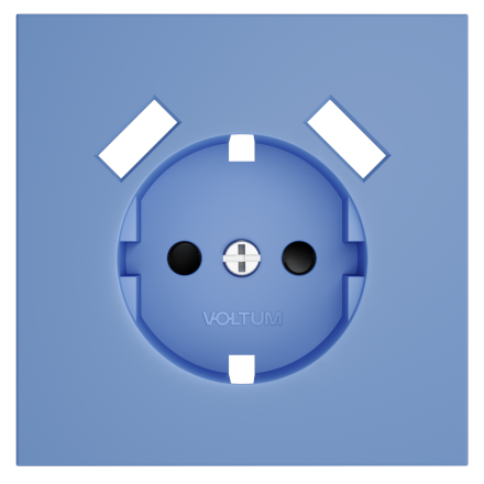 Накладка для розетки с заземлением и защитными шторками, с USB A+A Voltum S70 (деним) VLS000915