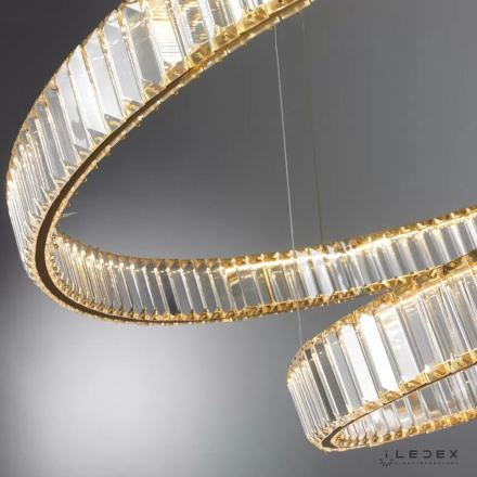 Подвесная люстра iLedex Woodstock 10920P/2-60W-3000K (10/6) GL-CL