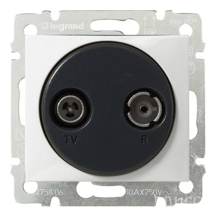 Розетка TV-R проходная Legrand Valena белая 774434