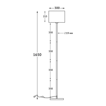 Торшер Uniel UML-T521 E27 BLACK/BLACK UL-00012407