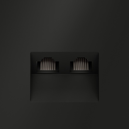 Розетка компьютерная двойная Voltum S70 VLS060208 (черный матовый)