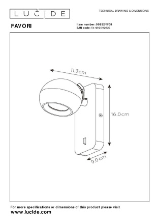 Спот Lucide Favori 09932/11/31