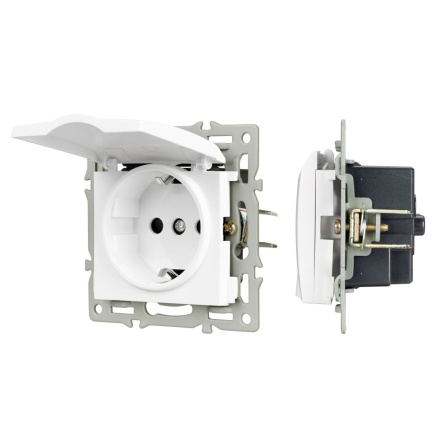 Механизм розетки влагозащищённый Arlight SCT-MCP-PL-WH (250V, 16A) 043745