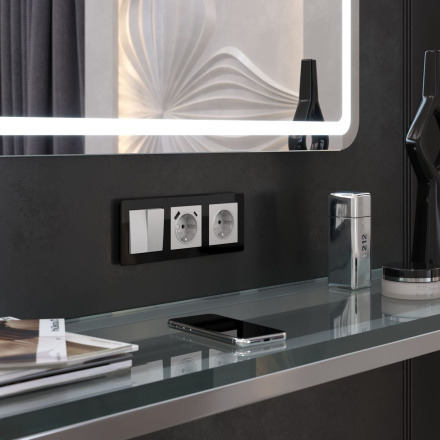 Рамка на 3 поста Werkel Acrylic черный 4690389184888 W0032708