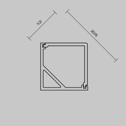Рассеиватель для профиля 1616 Угол Maytoni Led Strip ALM-1616S-B-DF-2M 642028