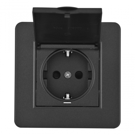 Комплект розетки с/з и шторками, защитной крышкой и рамкой Arte Milano SET16-1-41-1 black