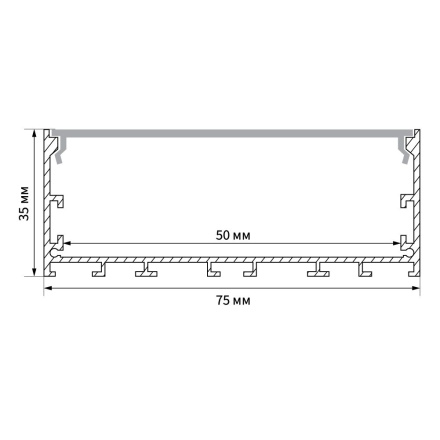 Профиль алюминиевый накладной Feron 10375