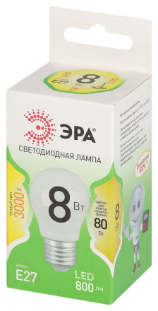 Светодиодная лампа Эра LED P45-8W-830-E27 GL Б0067023