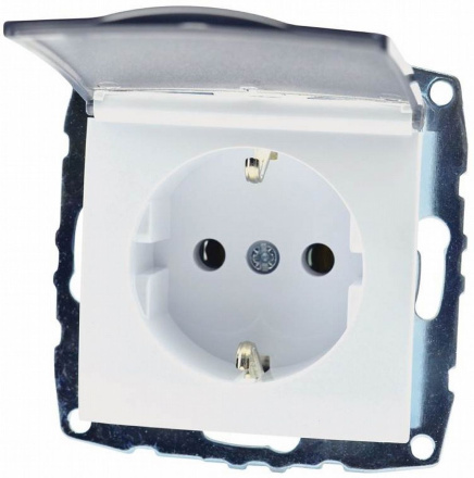 Розетка с заземлением с крышкой Mono Electric Despina-Larissa 16А 250В белый 500-001921-118