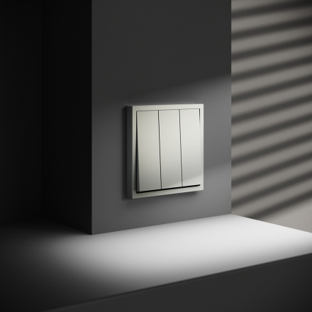 Выключатель трехклавишный Voltum S70 VLS030105 (сталь)