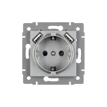 Механизм розетки с USB зарядкой Arlight SCT-MUAA-PL-GR-V (250V, 16A) 049820