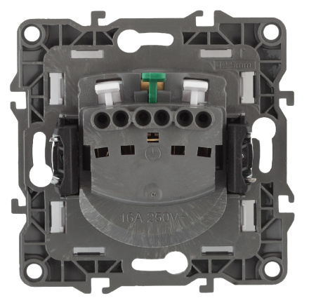 Розетка 2P+E Schuko со шторками Эра 12-2102-14 Б0019325