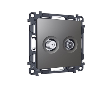 Комплект механизма розетки TV оконечной + SAT 5-862MHz 3.5dB/950-2150MHz 3.5dB Alfa Антрацит серый Quant Ambrella Volt MA663310 (AP6633, VM217)