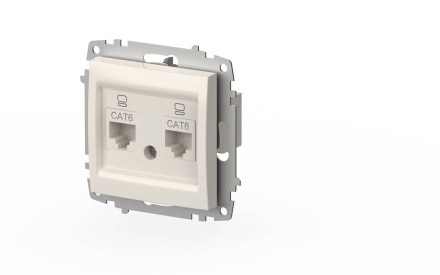 Розетка компьютерная двухместная ( Cat 6) ELBI Zena Vega 609-010200-248