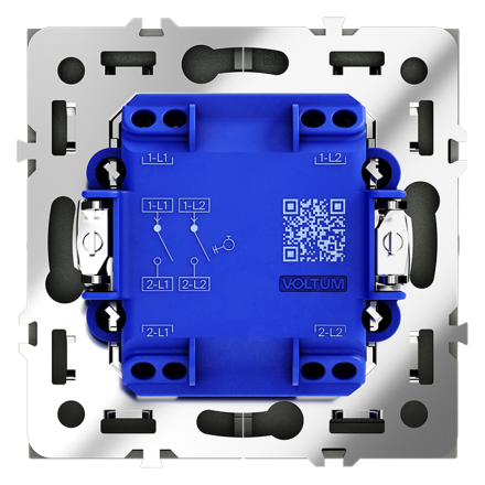 Выключатель с самовозвратом двухклавишный Voltum S70 VLS020608 (черный матовый)