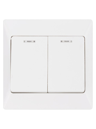 Выключатель двухклавишный с подсветкой Ильмень TDM Electric SQ1823-0004