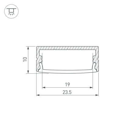 Алюминиевый профиль с экраном Arlight ARH-Wide-H10-2000 Anod+Opal 036768