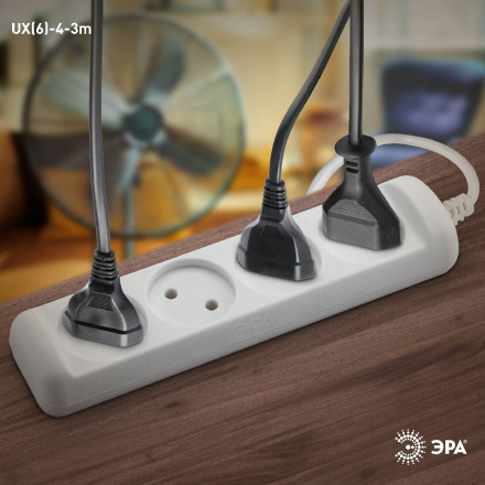 Удлинитель электрический Эра UX(6)-4-3m Б0038570