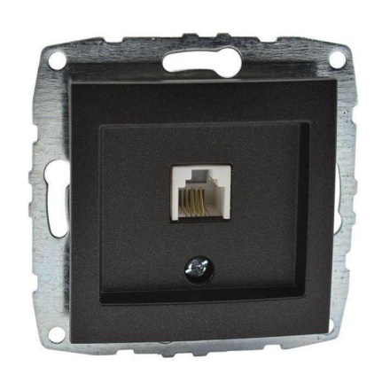 Розетка телефонная Rj45 Cat3 Mono Electric Despina-Larissa графит 500-002025-124