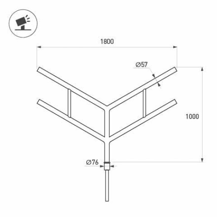 Кронштейн Arlight OXOR-SY4-1800x76-L1000 BLACK 051660