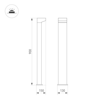 Ландшафтный светильник Arlight LGD-JASMUS-BOLL-H900-12W Warm3000 (BK, 93 deg, 230V) 050732