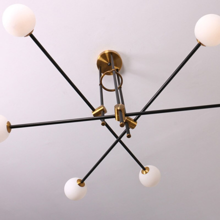 Люстра на штанге Delight Collection Bistro Globe 9389P/6 black/gold