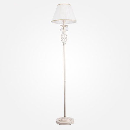 Торшер Eurosvet Amelia 10073/1 белый с золотом/прозрачный хрусталь Strotskis