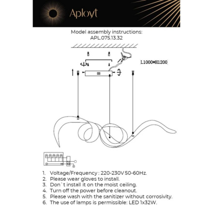 Подвесная люстра Aployt Riccarda APL.075.13.32