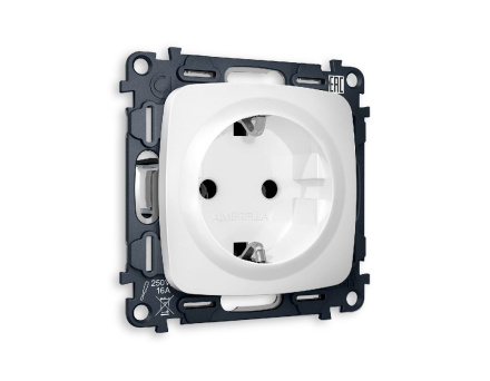 Комплект механизма розетки с/з на винтовых зажимах Ambrella Volt Omega MO126010