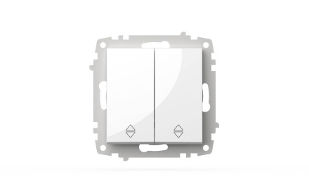 Переключатель двухклавишный проходной ELBI Zena Vega 609-015600-211