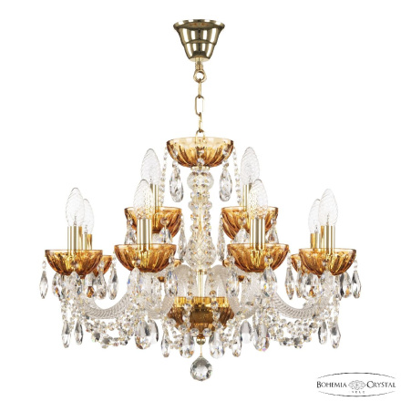Подвесная люстра Bohemia Ivele Crystal 5402/8+4/195 G Amber/M-1H